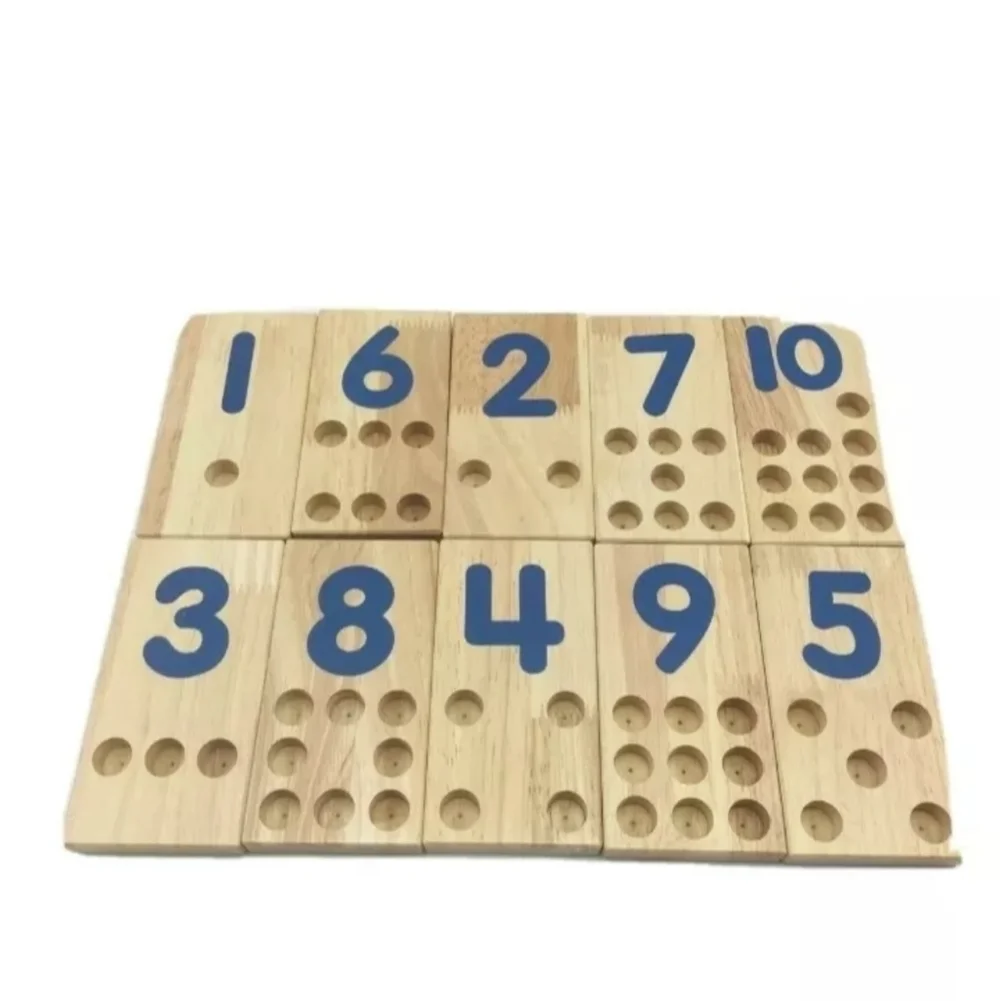 Hands on learning to count add subtract real wood pieces heavy duty New in Box